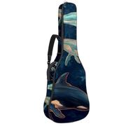 Sac pour guitare acoustique avec bandoulière réglable et crochet arrière, convient pour guitares électriques, basses, guitares classiques, ukulélé, bleu profond 106,7 cm, Baleine bleue, 42.9x16.9x4.7