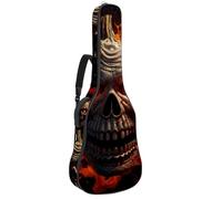 Sac pour guitare acoustique avec bandoulière réglable et crochet arrière, convient pour guitares électriques, basses, guitares classiques, ukulélé, motif château d'Halloween 140 cm, 106,7 cm, Motif