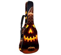 Sac pour guitare acoustique avec bandoulière réglable et crochet arrière, convient pour guitares électriques, basses, guitares classiques, ukulélé, motif château d'Halloween 63,5 cm, 104,3 cm, 106,7