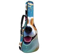 Sac pour guitare acoustique, beau étui pour guitare acoustique de 101,6/104,7 cm, sac de transport imperméable avec couche de protection, sac à dos pour guitare à plusieurs poches, joli Corgi nage