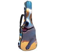 Sac pour guitare acoustique, beau étui pour guitare acoustique de 101,6/104,7 cm, sac de transport imperméable avec couche de protection, sac à dos pour guitare à plusieurs poches, joli Corgi nage