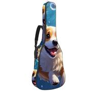 Sac pour guitare acoustique, beau étui pour guitare acoustique de 101,6/104,7 cm, sac de transport imperméable avec couche de protection, sac à dos pour guitare à plusieurs poches, joli Corgi nage