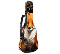 Sac pour guitare acoustique, beau étui pour guitare acoustique de 101,6 cm, fermeture éclair, sac de transport imperméable avec couche de protection, plusieurs poches, beau renard, multicolore,