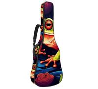 Sac pour guitare acoustique, beau étui pour guitares de 101,6 cm, 101,6 cm, étanche avec plusieurs poches, grenouille colorée, multicolore, 42.9x16.9x4.7 in, Sac pour guitare