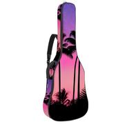 Sac pour guitare acoustique, beau sac de transport imperméable avec couche de protection, feuilles de noix de coco 101,6 cm/104,7 cm, Multicolore #03, 42.9x16.9x4.7 in, Sac pour guitare