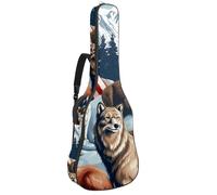 Sac pour Guitare Acoustique Belle Housse pour Guitare 40/41/42 Pouces avec Compartiment de Rangement Drapeau Américain Animaux, multicolore, 42.9x16.9x4.7 in, Sac pour guitare
