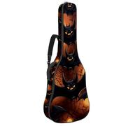 Sac pour guitare acoustique Halloween Castle 15 avec 2 poches, bandoulière réglable et crochet arrière, convient pour les guitares électriques, basses et guitares classiques, Motif château