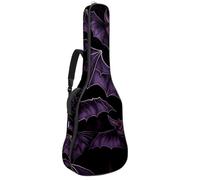 Sac pour guitare acoustique Halloween Castle 9 avec 2 poches, bandoulière réglable et crochet arrière, convient pour les guitares électriques, basses et guitares classiques, Motif château d'Halloween,