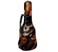 Sac pour guitare acoustique Halloween Skull 95 avec 2 poches, bandoulière réglable et crochet arrière, convient pour guitares électriques, basses et guitares classiques, Tête de mort pour Halloween.,