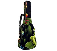 Sac pour guitare acoustique, magnifique étui pour guitare acoustique de 101,6 cm, 101,6 cm, avec fermeture éclair et couche de protection, grenouille colorée, multicolore, 42.9x16.9x4.7 in, Sac pour