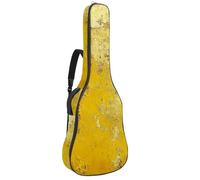 Sac pour guitare acoustique vintage jaune chiné 73 avec 2 poches, bandoulière réglable et crochet arrière, convient pour guitares électriques, basses et guitares classiques, Texture jaune chiné