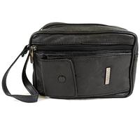 Sac pour homme en cuir nappa ultra-souple, avec dragonne et compartiments multiples