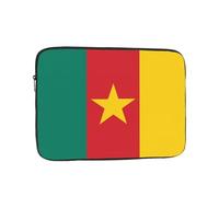 Sac pour ordinateur portable 10" Motif drapeau du Cameroun - Parfait pour les affaires, les voyages, l'école, le bureau - Poche intérieure antichoc pour ordinateur portable