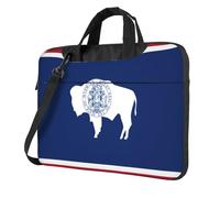 Sac pour ordinateur portable 13" avec motif unique de drapeau de l'État du Wyoming léger et facile à transporter pour les voyages d'affaires, le travail et les études