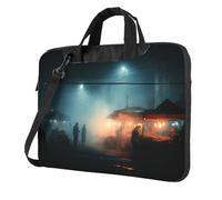 Sac pour ordinateur portable 13" avec motif unique de marché nocturne léger et facile à transporter pour les voyages d'affaires, le travail et les études
