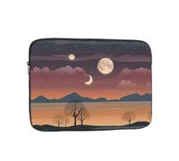 Sac pour ordinateur portable 13" Motif lune du soir - Parfait pour les affaires, les voyages, l'école, le bureau, poche intérieure antichoc pour ordinateur portable
