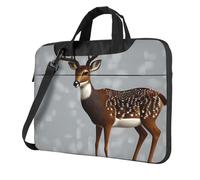 Sac pour ordinateur portable 15,6" avec motif unique de cerf prune gris léger et facile à transporter pour les voyages d'affaires, le travail et les études