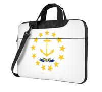 Sac pour ordinateur portable 15,6" avec motif unique de drapeau de l'État du Rhode Island léger et facile à transporter pour les voyages d'affaires, le travail et les études
