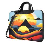 Sac pour ordinateur portable 15,6" avec motif unique de lever de soleil et montagne, facile à transporter pour les voyages d'affaires, le travail et les études