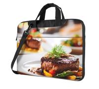 Sac pour ordinateur portable 15,6" avec motif unique de steak léger et facile à transporter pour les voyages d'affaires, le travail et les études