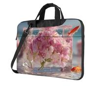 Sac pour ordinateur portable 15,6" avec motif unique sous les fleurs de cerisier léger et facile à transporter pour les voyages d'affaires, le travail et les études