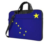 Sac pour ordinateur portable avec imprimé drapeau de l'État de l'Alaska, élégant et protecteur, léger et polyvalent pour le travail et les voyages, Noir , 13 inch