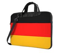Sac pour ordinateur portable avec motif drapeau allemand unique léger et facile à transporter pour les voyages d'affaires, le travail et les études, Noir/blanc, 15.6 inch