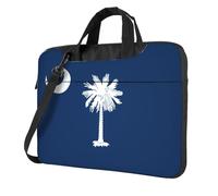 Sac pour ordinateur portable avec motif drapeau de la Caroline du Sud léger et facile à transporter pour les voyages d'affaires, le travail et les études, Noir/blanc, 13 inch