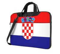Sac pour ordinateur portable avec motif drapeau de la République de Croatie léger et facile à transporter pour les voyages d'affaires, le travail et les études, noir, 15.6 inch