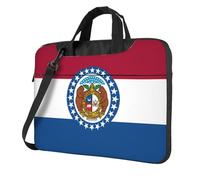 Sac pour ordinateur portable avec motif drapeau de l'État du Missouri léger et facile à transporter pour les voyages d'affaires, le travail et les études, Noir/blanc, 13 inch