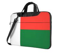 Sac pour ordinateur portable avec motif drapeau de Madagascar léger et facile à transporter pour les voyages d'affaires, le travail et les études, Noir/blanc, 14 inch