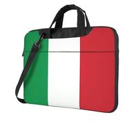 Sac pour ordinateur portable avec motif drapeau italien unique léger et facile à transporter pour les voyages d'affaires, le travail et les études, Noir/blanc, 13 inch