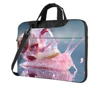 Sac pour ordinateur portable avec motif escargot rose unique léger et facile à transporter pour les voyages d'affaires, le travail et les études, Noir/blanc, 15.6 inch