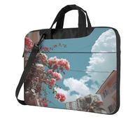 Sac pour ordinateur portable avec motif floral unique sur le balcon léger et facile à transporter pour les voyages d'affaires, le travail et les études, Noir/blanc, 15.6 inch