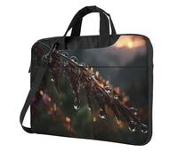 Sac pour ordinateur portable avec motif unique blé après pluie léger et facile à transporter pour les voyages d'affaires, le travail et les études, Noir/blanc, 13 inch