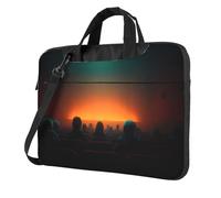 Sac pour ordinateur portable avec motif unique de cinéma léger et facile à transporter pour les voyages d'affaires, le travail et les études, Noir/blanc, 14 inch