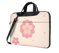Sac pour ordinateur portable avec motif unique de petites fleurs de cerisier roses, léger et facile à transporter pour les voyages d'affaires, le travail et les études, Noir/blanc, 13 inch