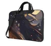 Sac pour ordinateur portable avec motif unique foncé moyen léger et facile à transporter pour les voyages d'affaires, le travail et les études, Noir/blanc, 13 inch