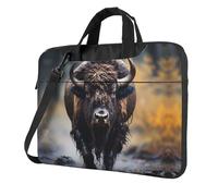 Sac pour ordinateur portable bison nord-américain, sac à bandoulière multifonctionnel, 14,96 pouces de long, mallette, sac à main, sac à bandoulière