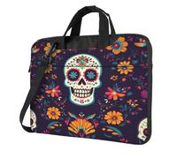 Sac pour ordinateur portable Day Of The Dead de 15,6 pouces avec bandoulière - Housse de protection antichoc pour ordinateur portable de 15,6 po - Pour homme et femme, multicolore, 15.6 inch