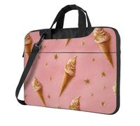 Sac pour ordinateur portable de 15,6 pouces en forme de cornets de glace en feuille d'or rembourré pour homme et femme