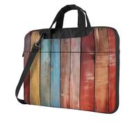 Sac pour ordinateur portable de 15,6", texture murale en bois, housse vintage avec bandoulière pour ordinateur portable, résistante aux chocs, housse de protection pour ordinateur portable pour homme