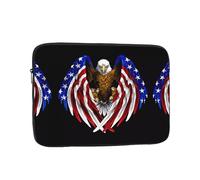 Sac pour ordinateur portable de 15" - Drapeau des États-Unis - Motif aigle patriotique - Résistant aux chocs - Poche intérieure pour ordinateur portable - Pour affaires, voyages, école, bureau