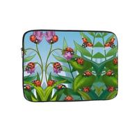 Sac pour ordinateur portable de 15 pouces motif coccinelle, pochette de protection intérieure, portable et adapté pour les voyages d'affaires ou les voyages