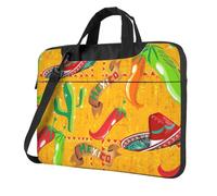 Sac pour ordinateur portable élégant et protecteur avec chapeau de cactus et piment - Léger et polyvalent - Pour le travail et les voyages, Noir , 13 inch
