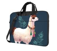 Sac pour ordinateur portable en verre coloré avec motif coucher de soleil, sac à bandoulière tendance pour ordinateur portable 13/14/15,6", Alpaga Lama, 15.6 inch