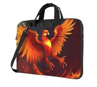 Sac pour ordinateur portable en verre coloré avec motif coucher de soleil, sac à bandoulière tendance pour ordinateur portable 13/14/15,6", Phœnix orange, rouge, 15.6 inch