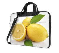 Sac pour ordinateur portable imprimé citron jaune grande capacité sacs d'ordinateur bandoulière sacoche pour ordinateur portable, Noir/blanc, 13 inch