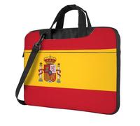 Sac pour ordinateur portable imprimé drapeau espagnol, bandoulière rembourrée, simplifie votre quotidien, idéal pour les voyages d'affaires, noir, 13 inch