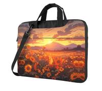 Sac pour ordinateur portable motif tournesols jaunes au coucher du soleil, sac à bandoulière multifonctionnel, 14,96 pouces de long, mallette, sac à main, sac à bandoulière